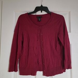 New York & Company Size L Red Cardigan Sweater
